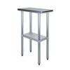 Amgood Stainless Steel Metal Table with Undershelf, 12 Long X 24 Deep AMG WT-2412